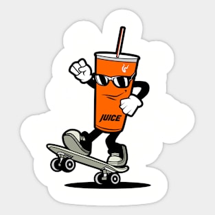 JUICE AND SKATEBOARD CARTOON Sticker